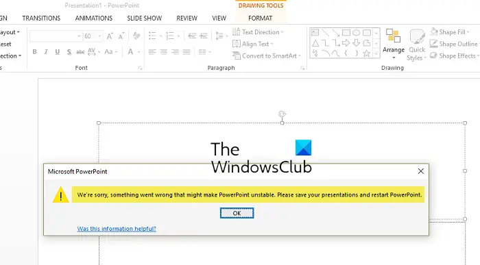 PowerPoint でコピーと貼り付けが機能しない。問題が発生したため、PowerPoint が不安定になる可能性があります