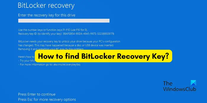 BitLocker 回復キーを紛失しました。私は何をしますか？