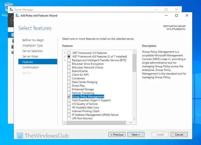 Windows Server 2022 でグループ ポリシー管理コンソールを追加する方法