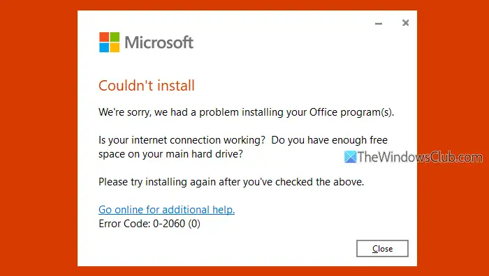 Office 365エラー0-2060を修正する