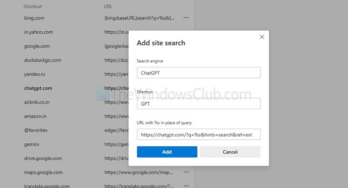 ChatGPT Custom Search