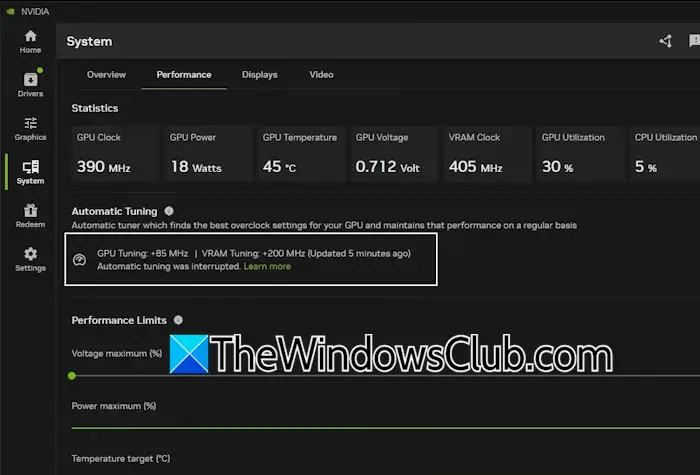 nvidiaアプリで自動チューニングが中断されました[修正]