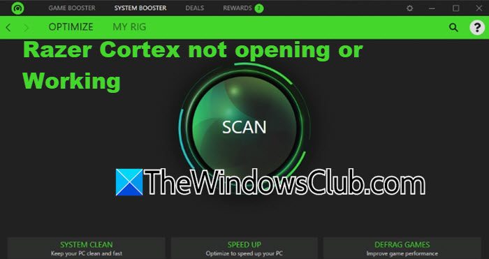 Razer CortexはPCを開いたり作業したりしていません